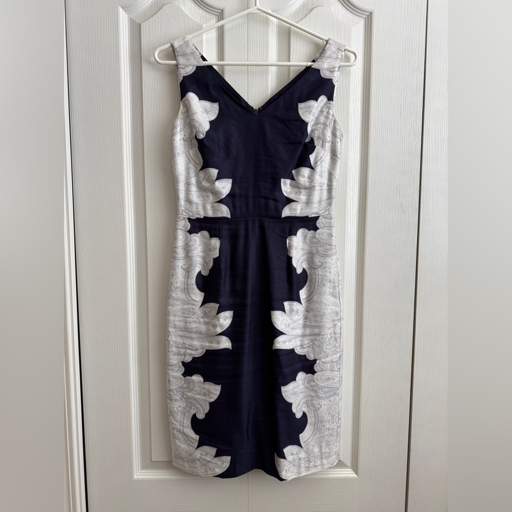 Banana Republic Elegant Navy and White Women's Dress